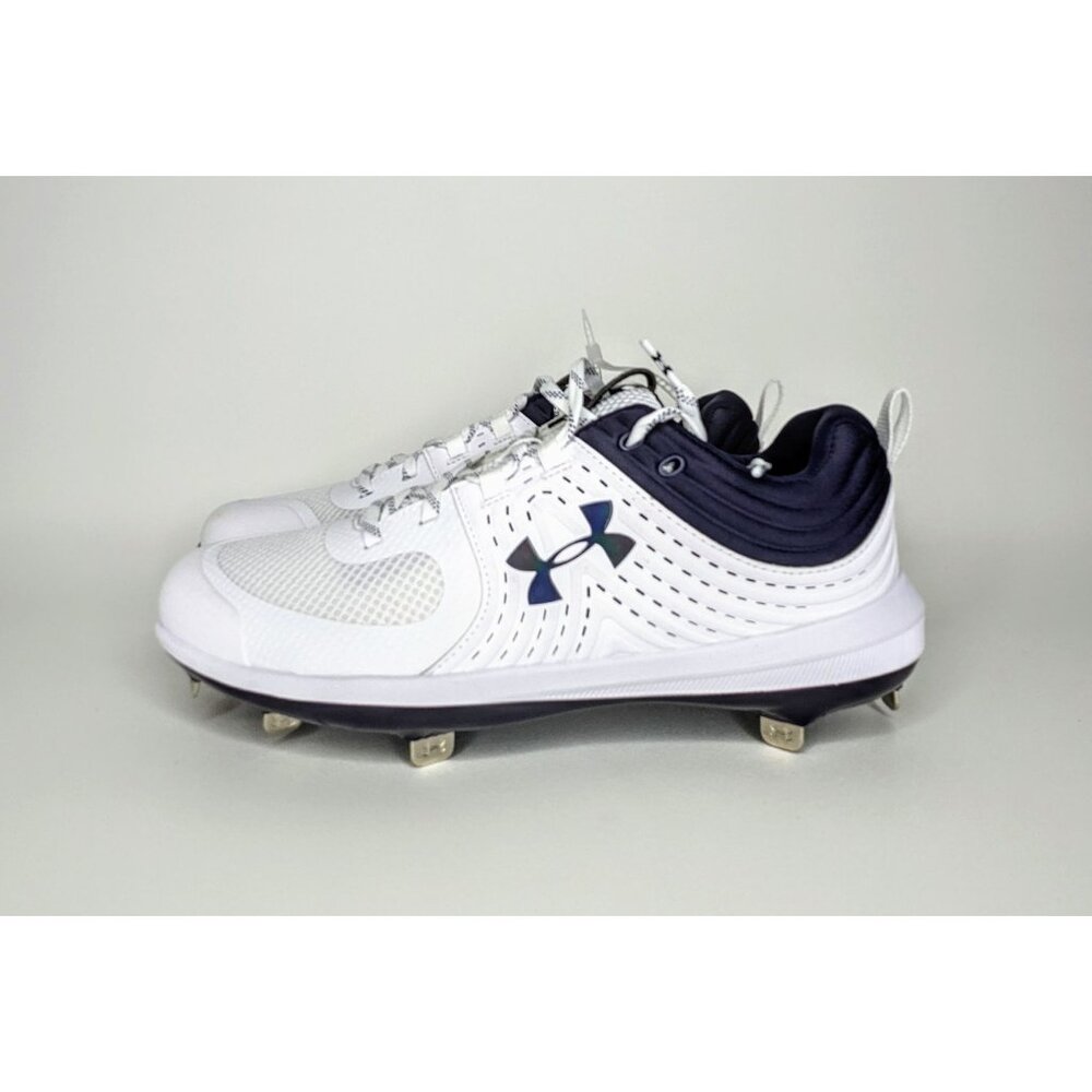 Under Armour Womens 8.5 UA Glyde Fastpitch Softball Baseball Cleats White Navy